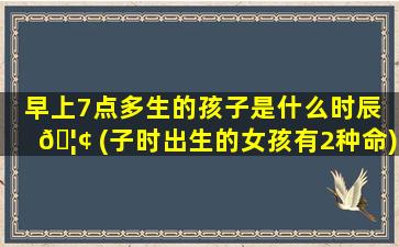 早上7点多生的孩子是什么时辰 🦢 (子时出生的女孩有2种命)